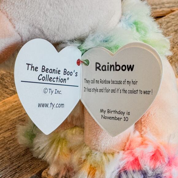 Pair of 2021 TY Beanie Boo Dogs, Chewey the Chihuahua & Rainbow the Poodle, 6" - Picture 4 of 11